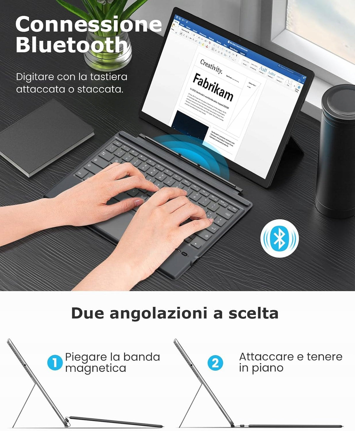 Italian keyboard for Microsoft Surface Pro 7 Plus/Pro 7-3, bluetooth Manufacturer code B0CYZMQ8QP