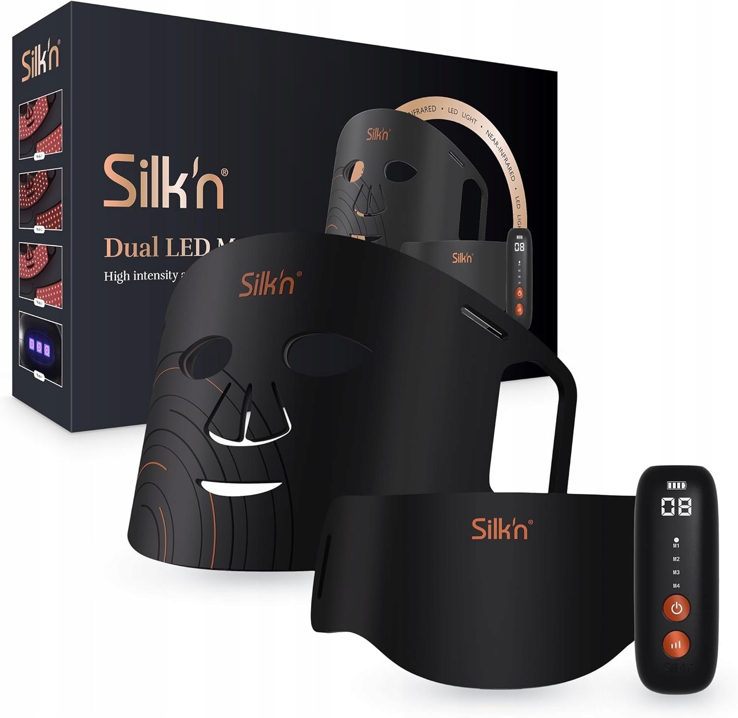 J4 LED Face and Neck Mask Silk'n Dual LED Black Anti-Wrinkle