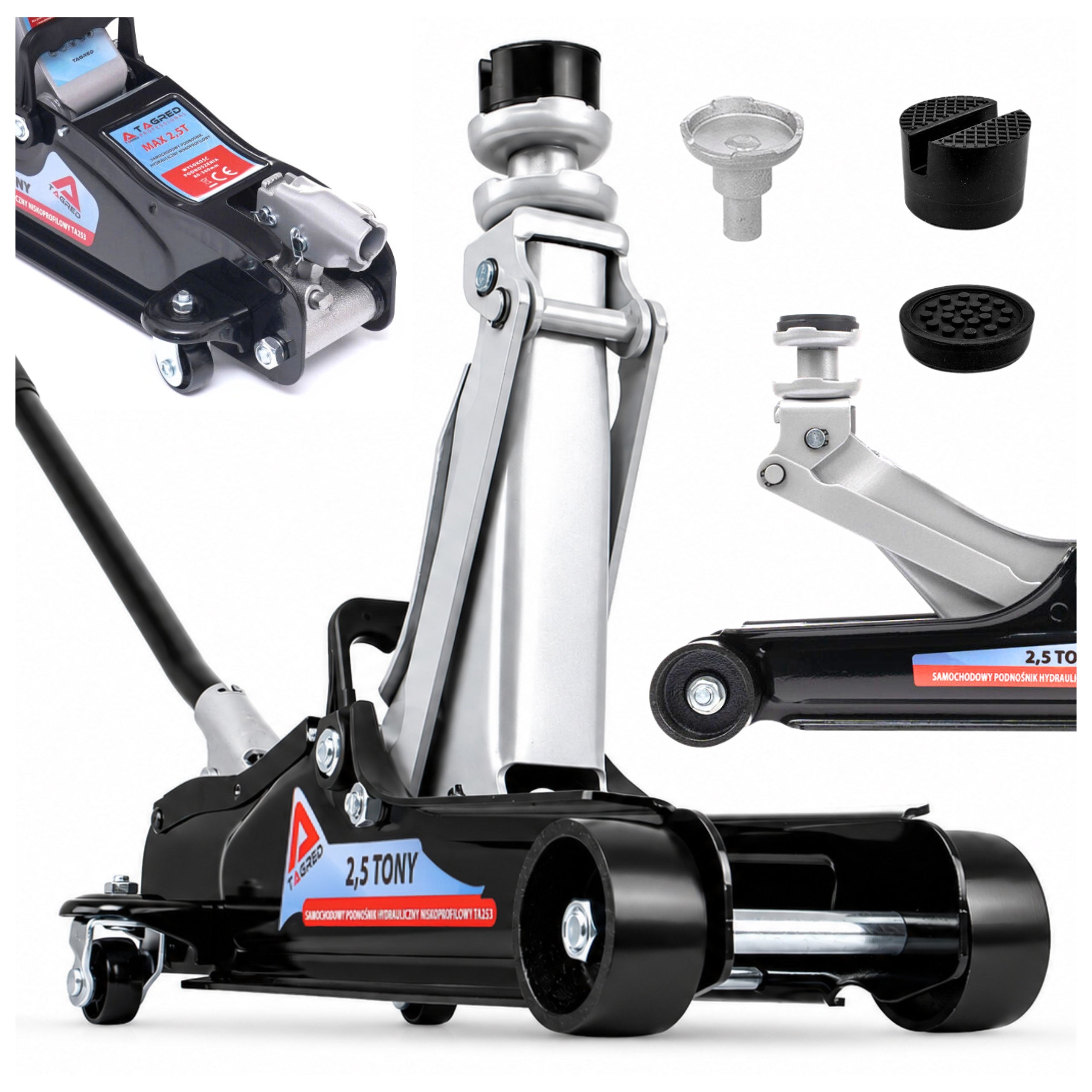 JACK CAR LIFT LOW PROFILE FROG 2,5T STRONG RUBBER EXTENSION