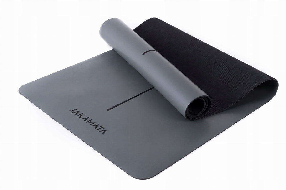 JAKAMATA Ultra Grip 5mm Rubber+PU Grey Yoga Mat Color gray