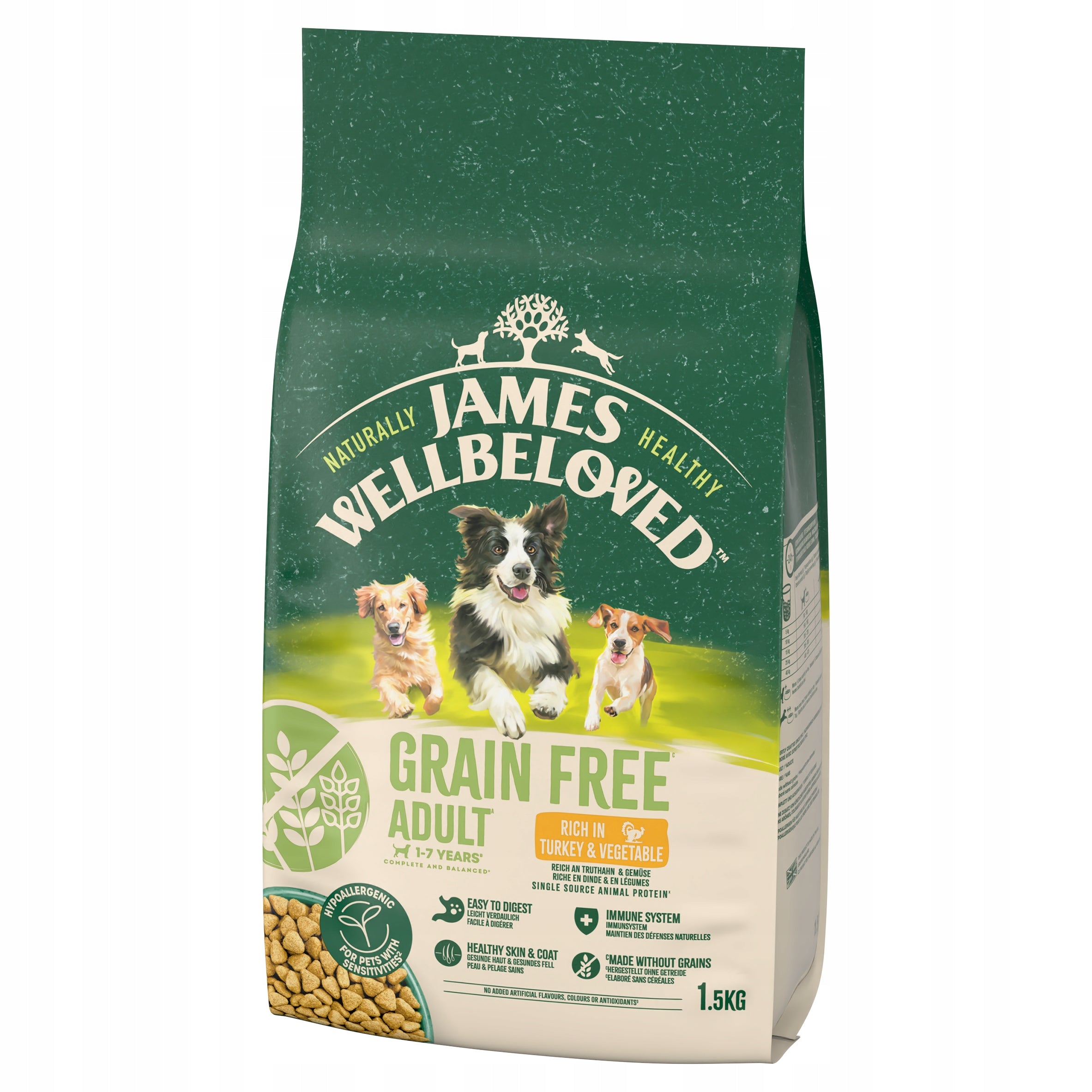 JAMES WELLBELOVED grain-free monoprotein dry dog food turkey 1,5 kg