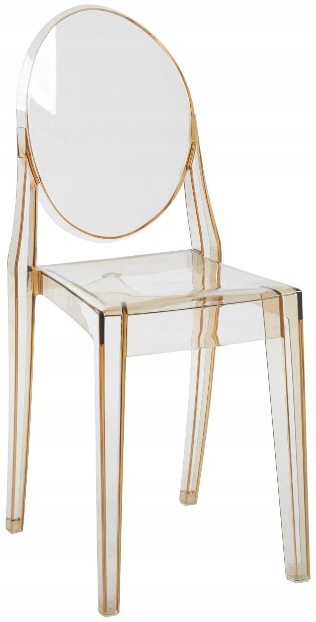 JANTAR Amber Chair Modern Transparent Polycarbonate For Kitchen Dining Room Packaging status original