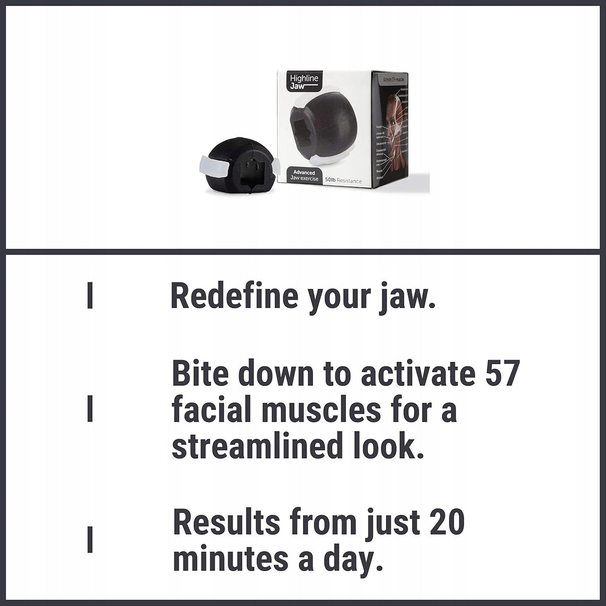 JAW EXERCISE TRAINER BLACK FACE MODELING OP 22,5kg Color black
