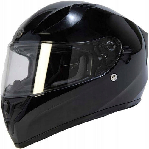JAW HELMET MOTORCYCLE SCOOTER QUAD CROSS BLACK GLOSS M 57-58 CM