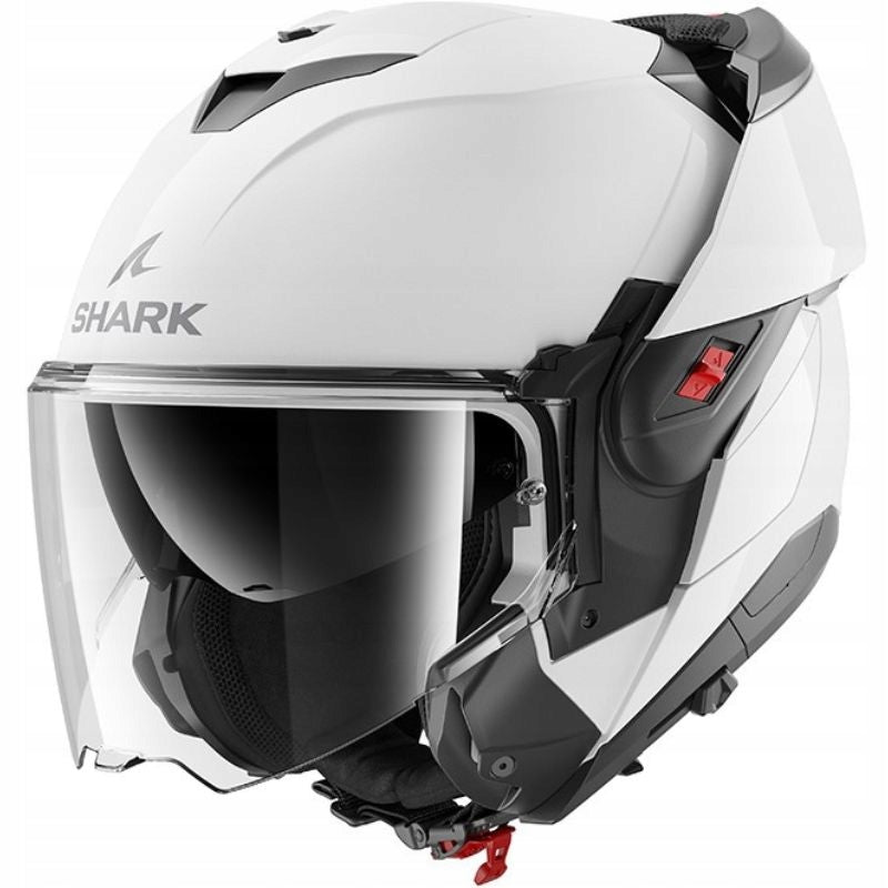 JAW HELMET WHITE GLOSS MOTORCYCLE SHARK OXO PEARL WHITE XL