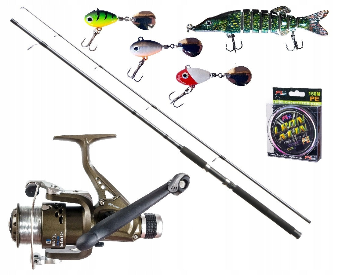 JAXON Spinning Rod Set for Pike Reel Braid Wobbler
