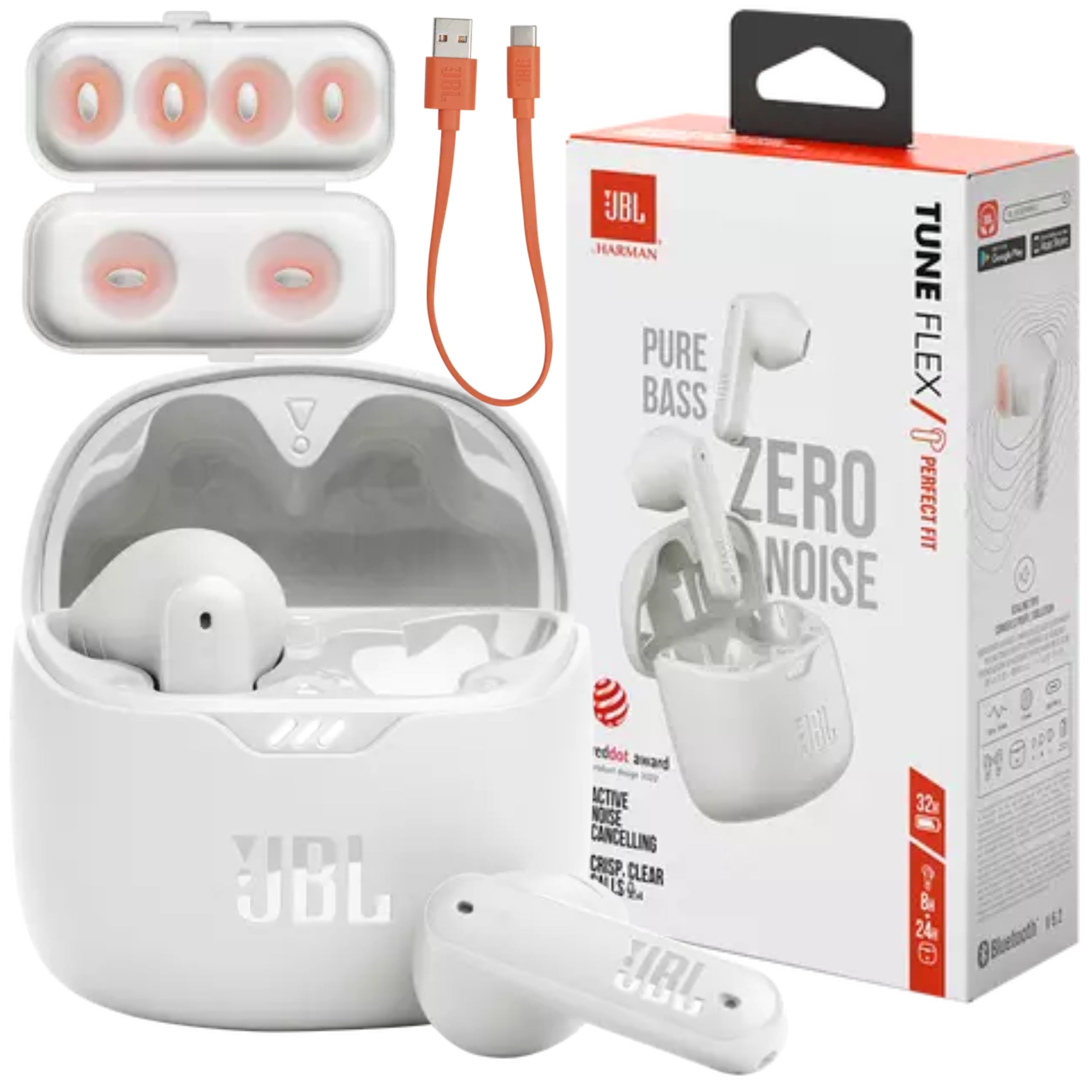 JBL Earbuds Active Noise Cancellation IPX4! Bluetooth BASS