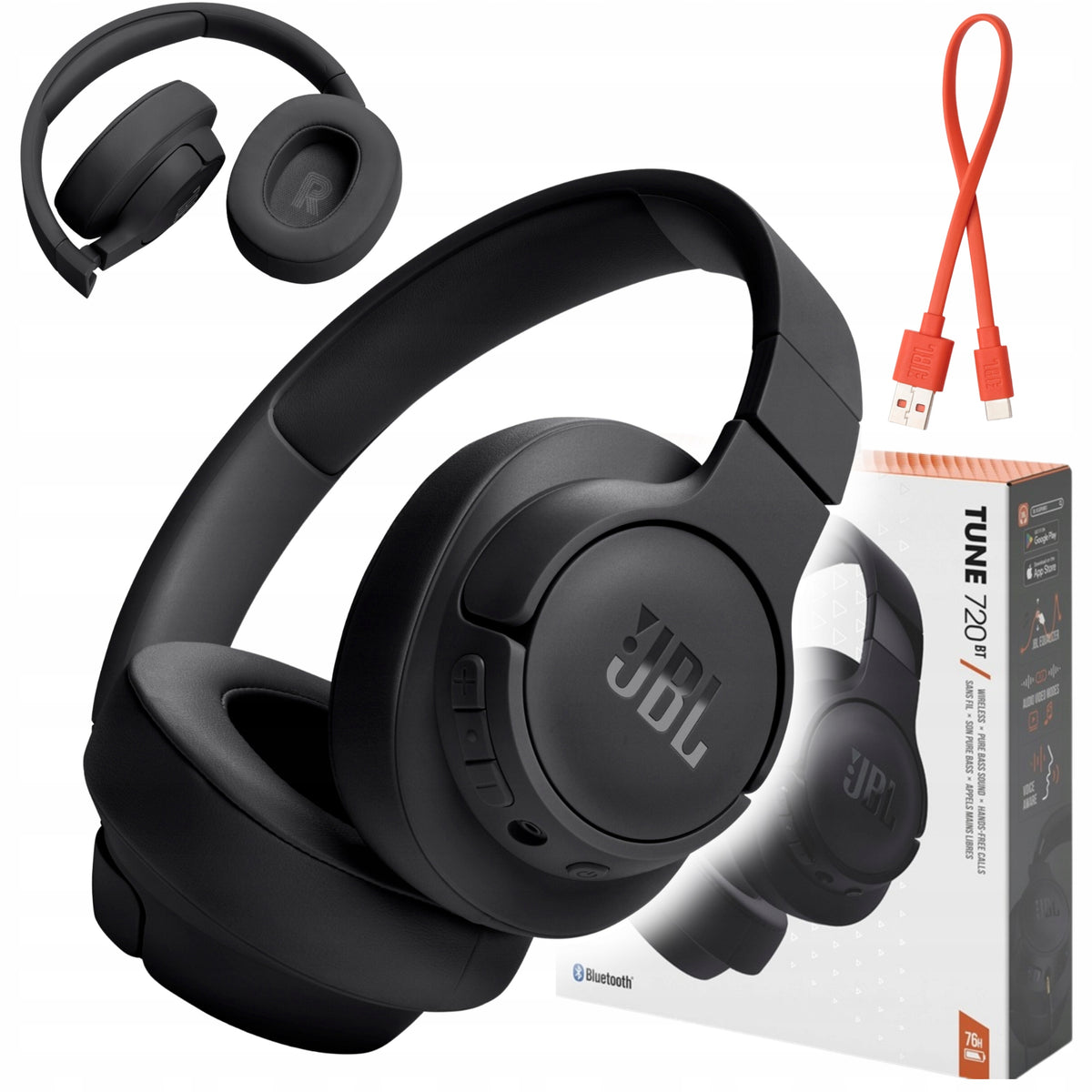 JBL TUNE 720BT Wireless On-Ear BLUETOOTH Headphones Black USB-C