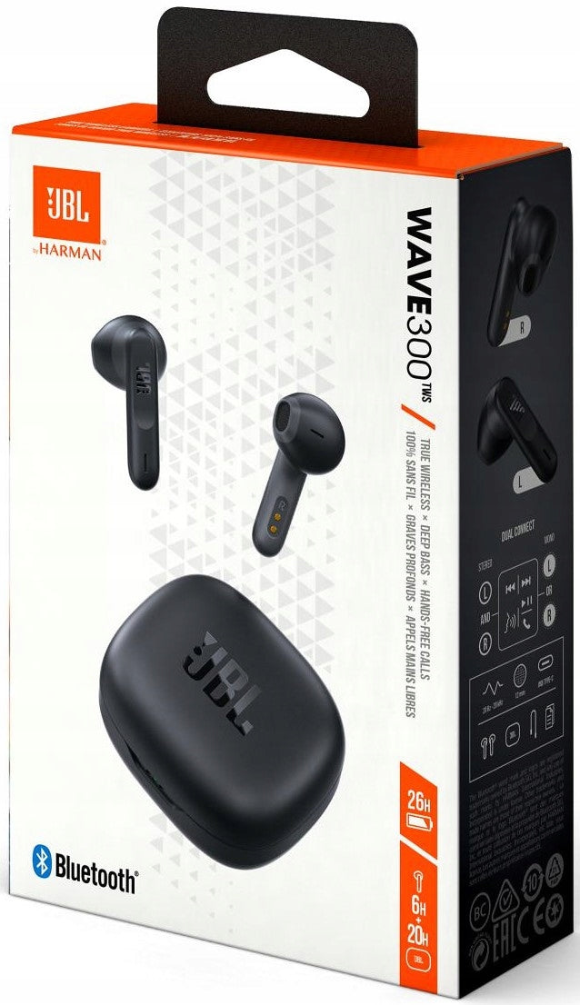 JBL Wave 300 Bluetooth TWS Wireless Earbuds - Black