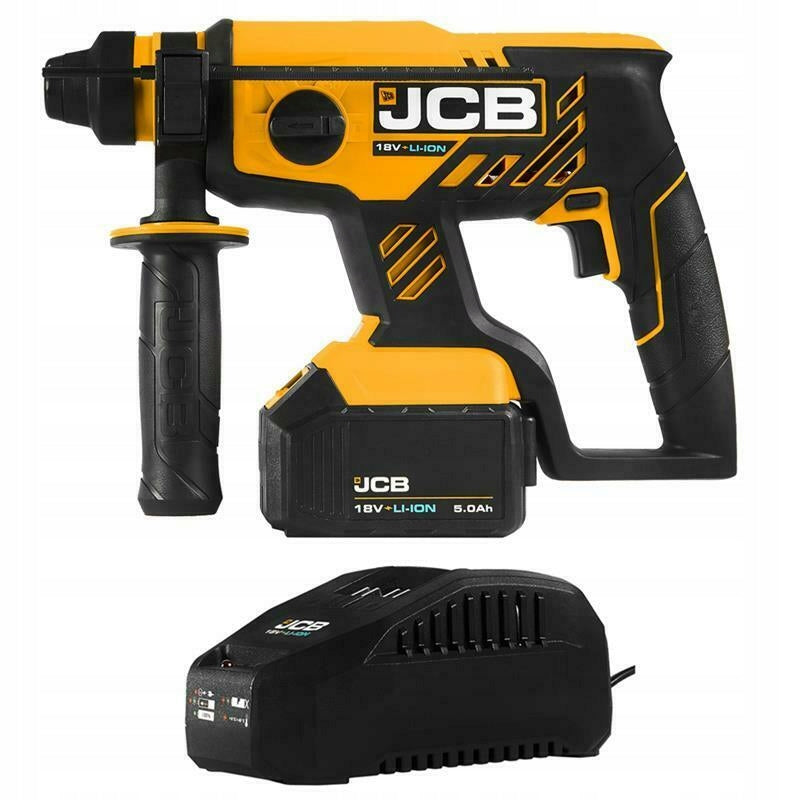 JCB 18BLRH hammer drill 18V hammer SDS plus L-Boxx LED Set 5,0 Ah, charge. Batteries included yes