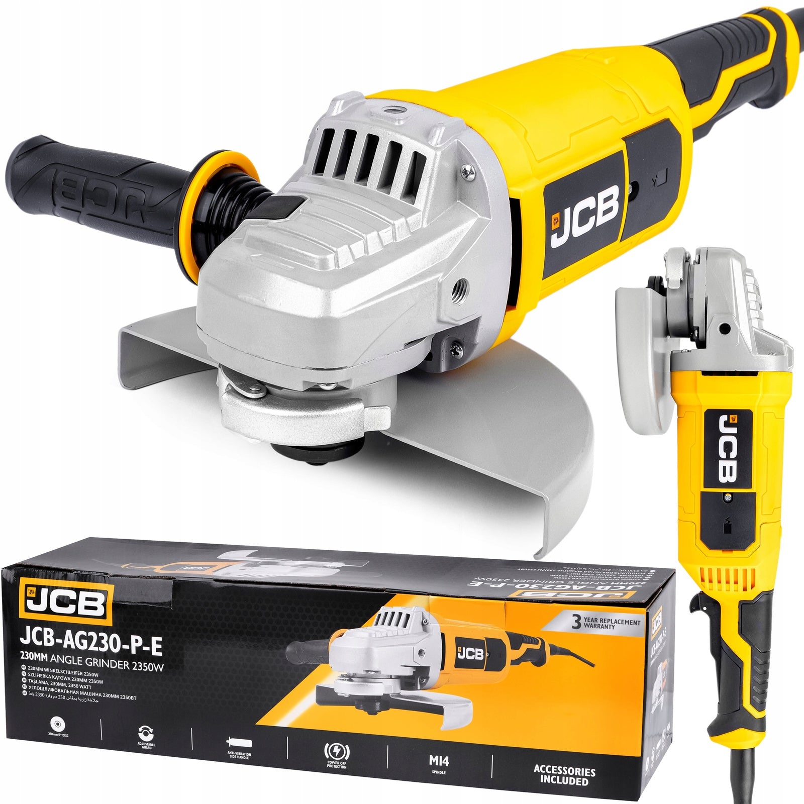 JCB AG 230 Angle Grinder 230mm 2000W Construction Angle M14 Solid
