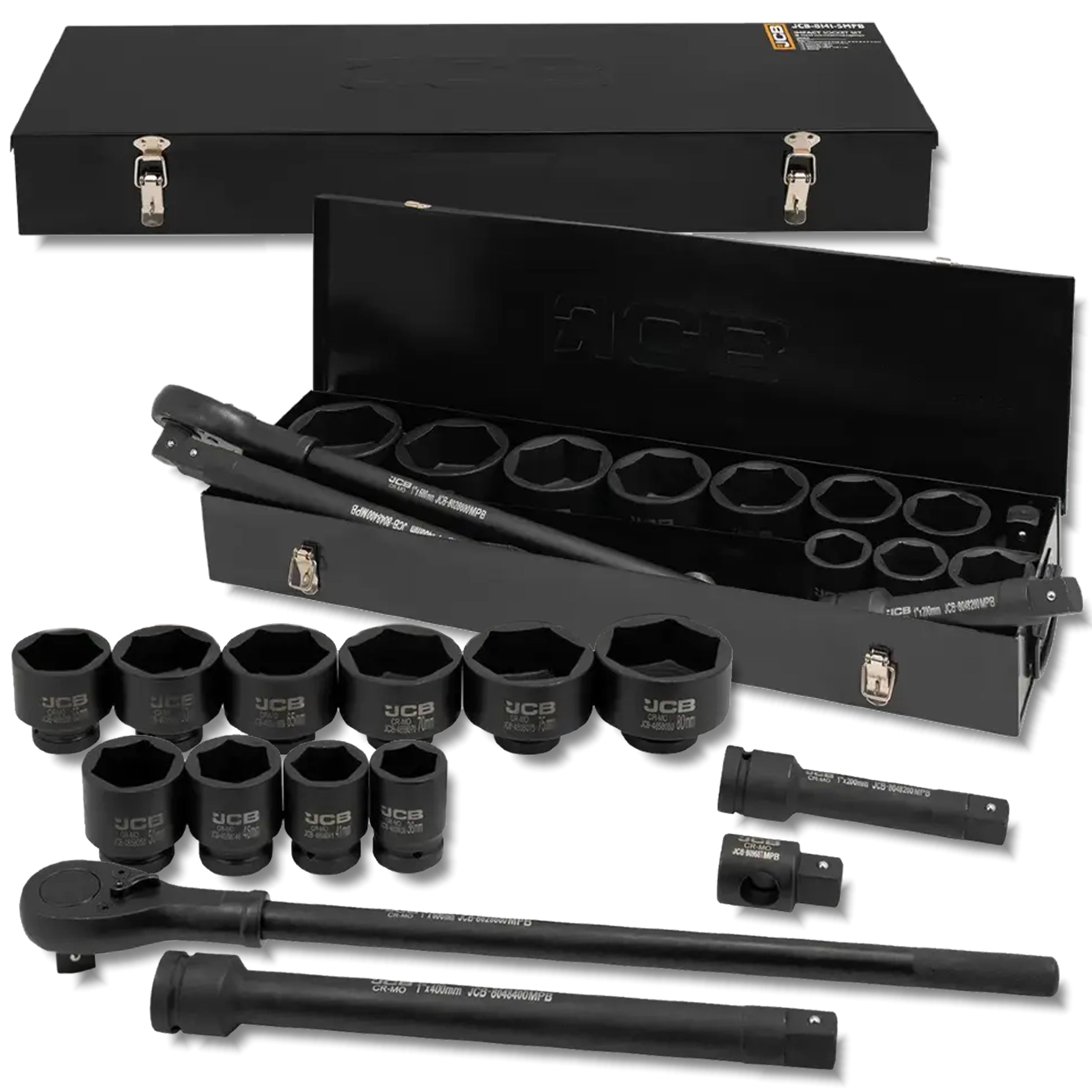 JCB Impact TOOL Set 1" Cr-Mo 6-Angle 15 ELEMENTS 36-80mm