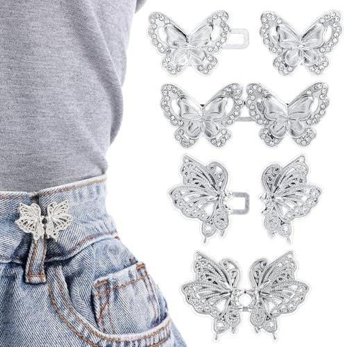 JEANS BUTTONS ADJUSTABLE REMOVABLE SILVER SET OF 4 PAIRS FOR WOMEN Brand no brand
