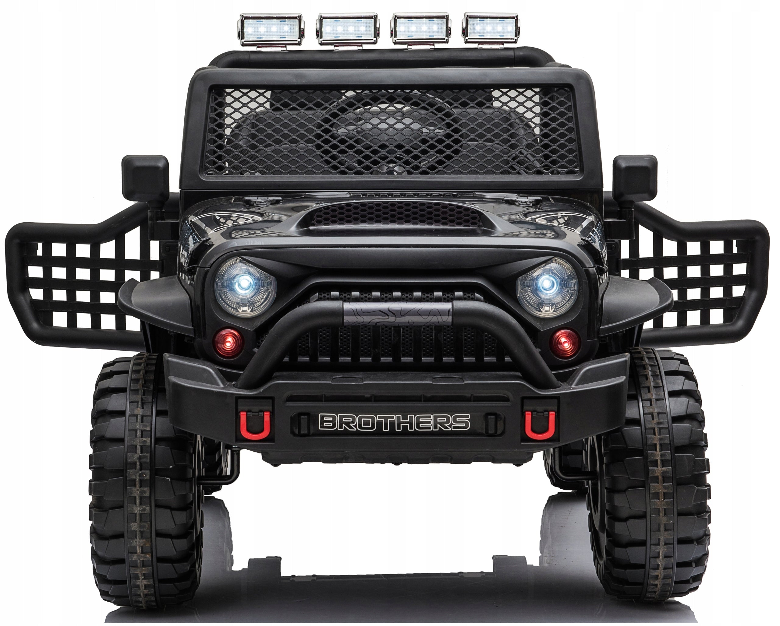 JEEP AUTO BATTERY OPERATED LEATHER SOFT WHEELS EVA PILOT 4x ENGINE 12V10Ah 4x4 Color black red