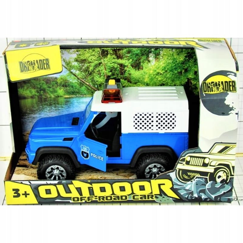 Dromader Spielzeug-Polizeijeep mit Geräuschen und Lichtern, blau 
