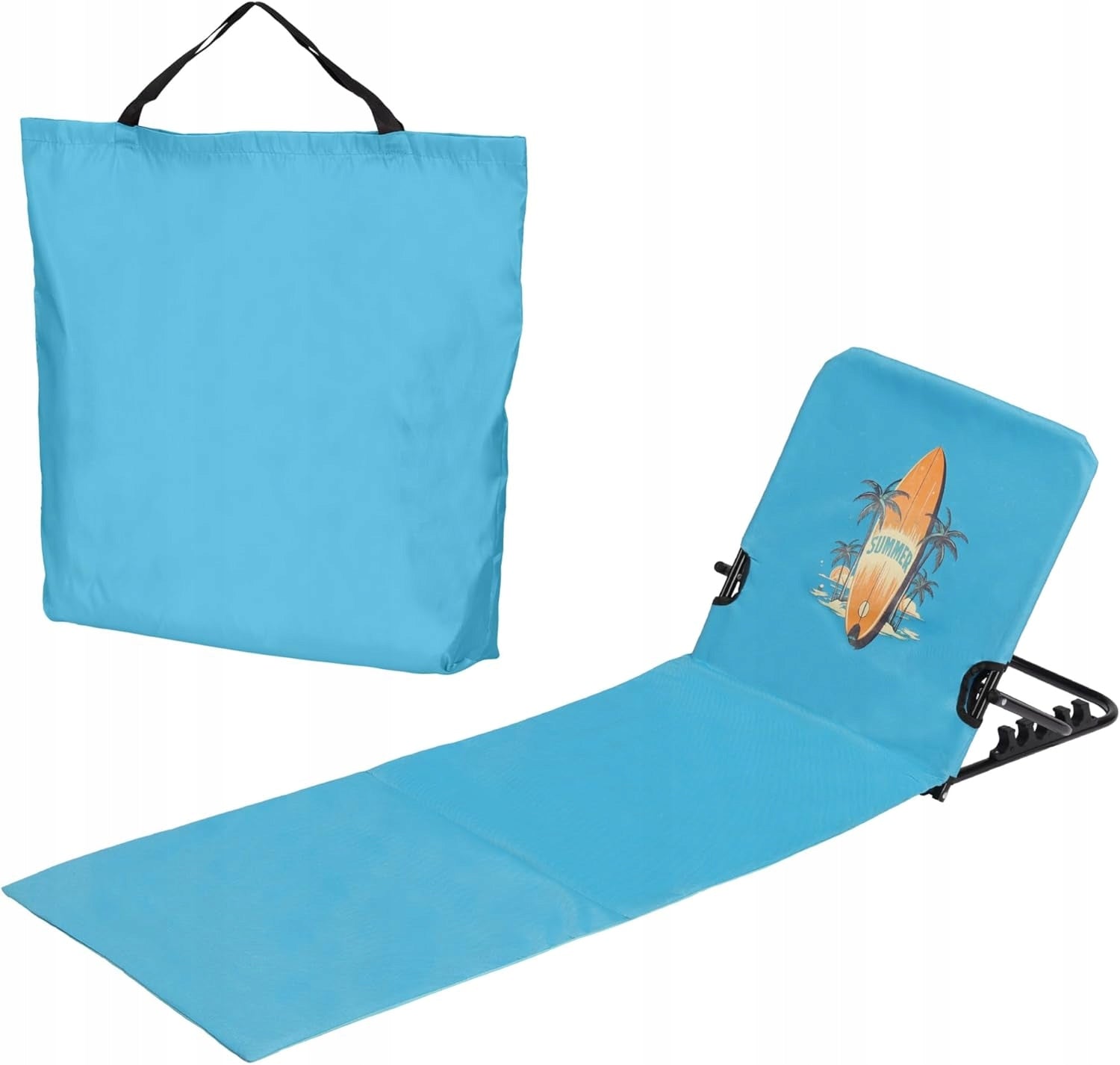 JEMIDI SUN LOUNGER BEACH MAT WITH BACKREST ADJUSTABLE 1,2KG TURQUOISE FOLDING Packaging status original