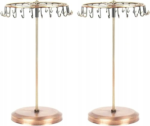 JEWELRY STAND 23 HOOKS BRASS WOOD ORGANIZER NECKLACES Brand no brand