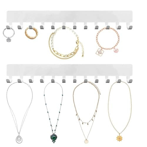 JEWELRY WALL CHAIN HOLDER ORGANIZER WHITE GIFT FOR HOME Brand no brand