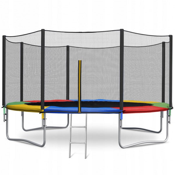 JF Trampoline With Mesh And Ladder 12ft 374cm MULTICOLOR