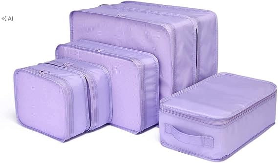 JJ POWER 6-Piece Clothes Bag Set PURPLE TRAVEL BAGS ORGANIZERS Manufacturer code B01MXYS7X0-VIOLET