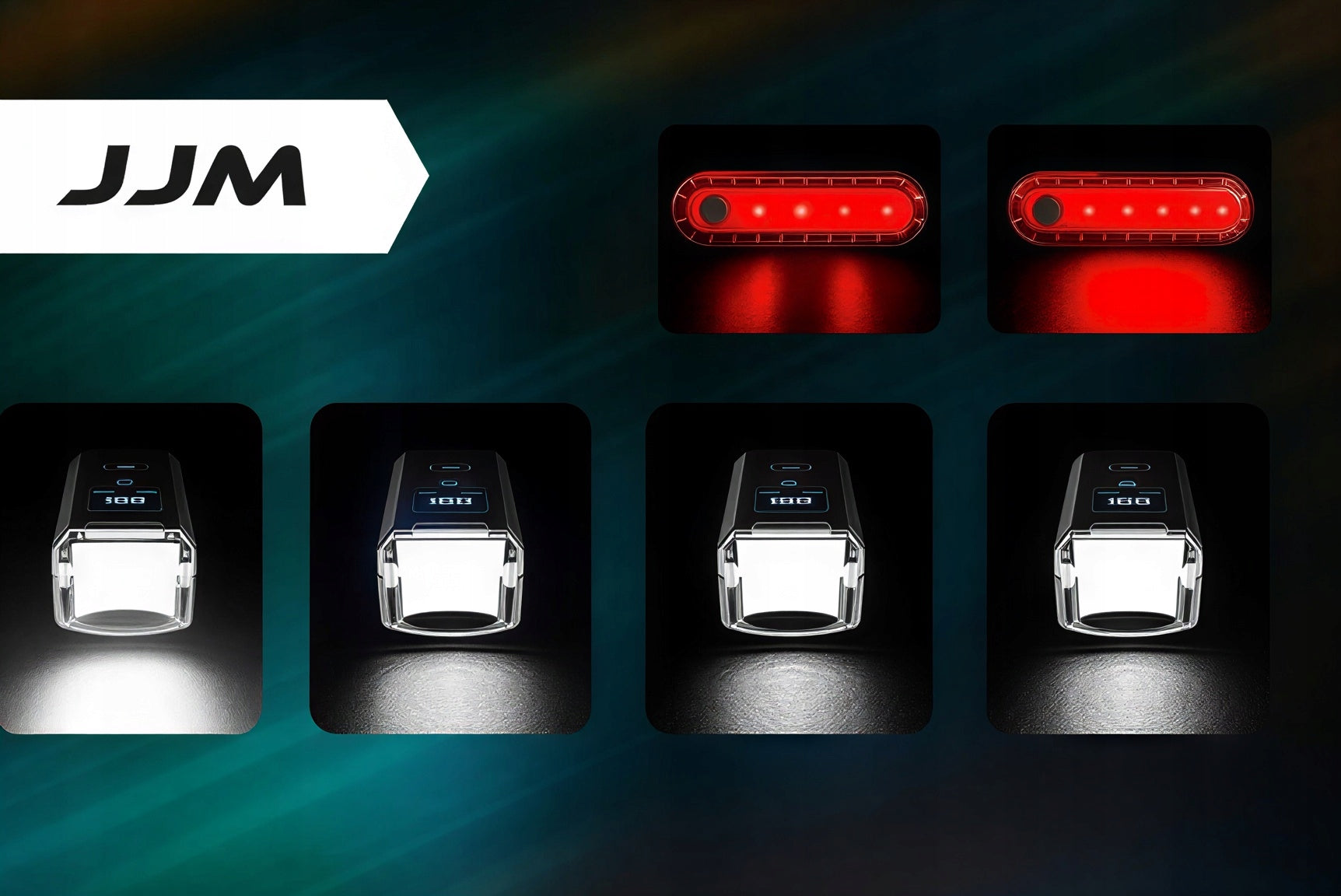 JJM LED Light Strong Bicycle Front Rear Remote Control Horn 1200lm SET Brand no brand