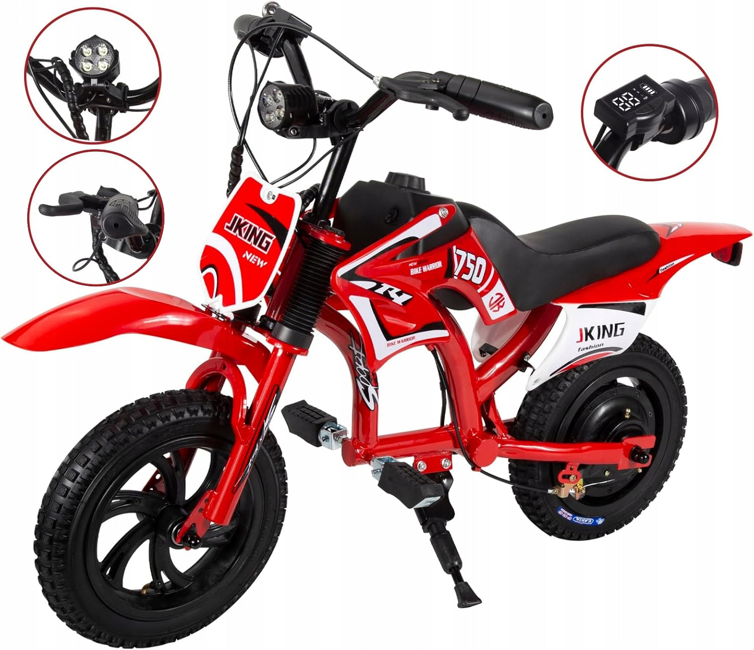 JKING C6 Children's Electric Motorcycle Male/Women's 300W 12km 2600MAH 12" Brand no brand