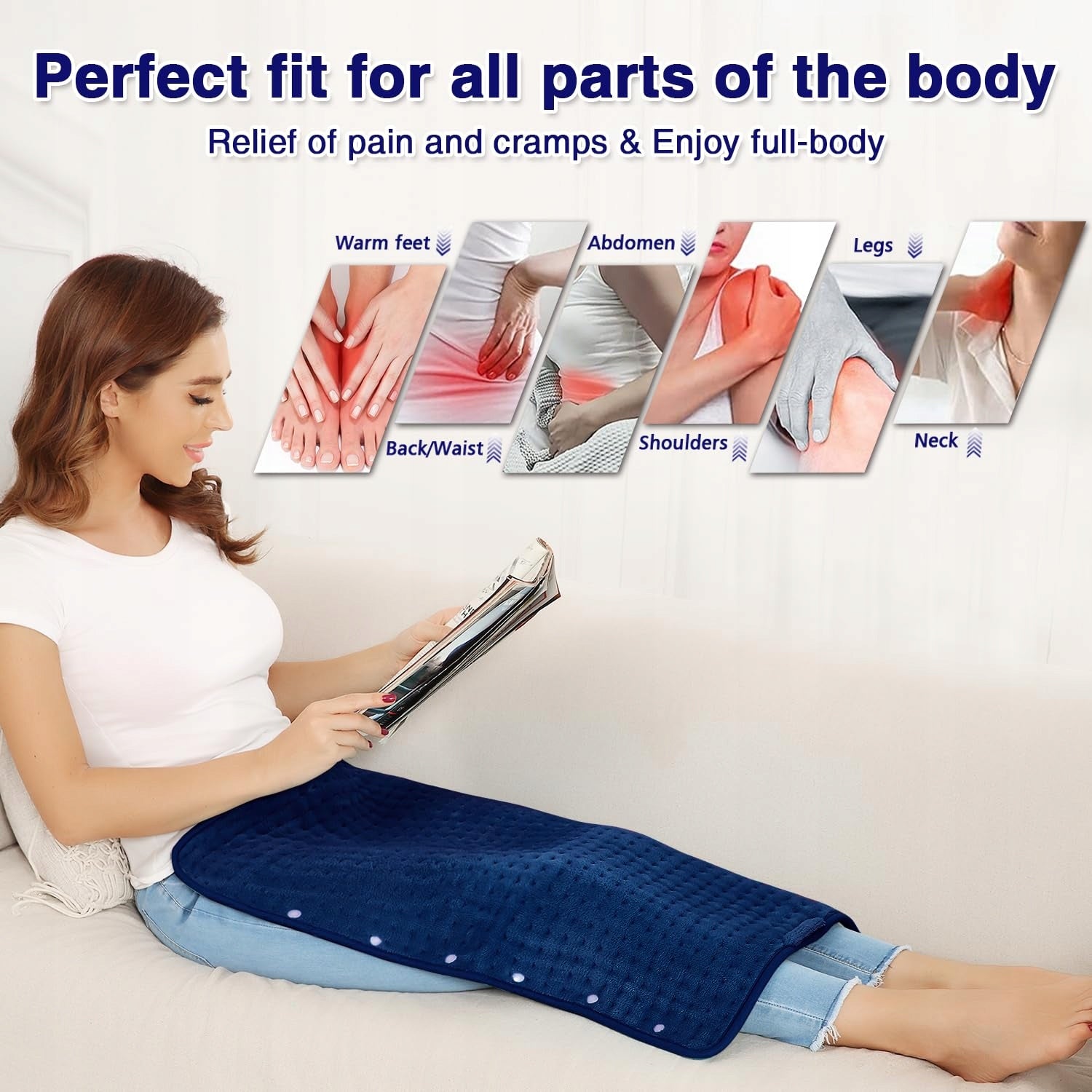 JOBYNA Electric Foot Heater and Heating Pillow 2in1 Packaging status original