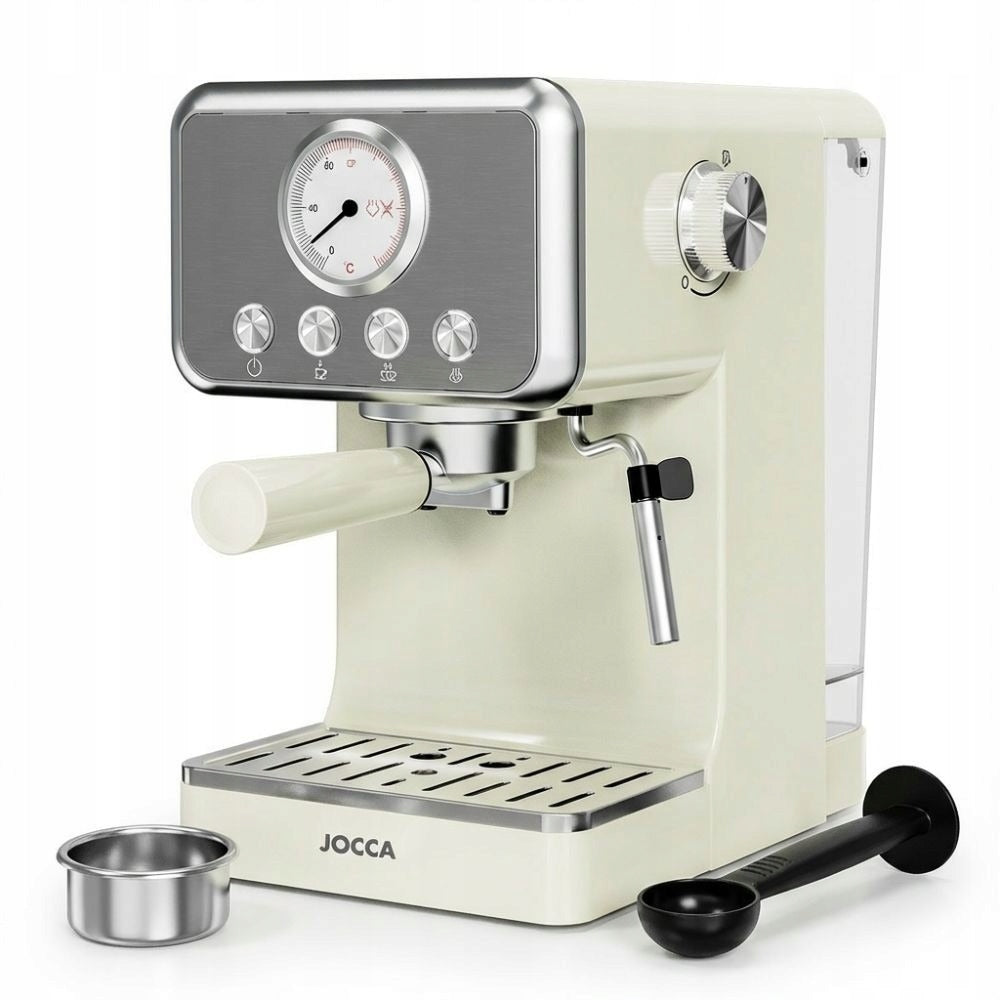 JOCCA Espresso Machine for Coffee Retro 15 Bar 1400W Cream Foamer