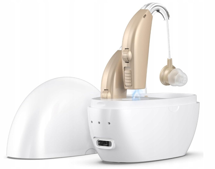 JOERRES sound amplifier silver-white/color leather for TV and calls