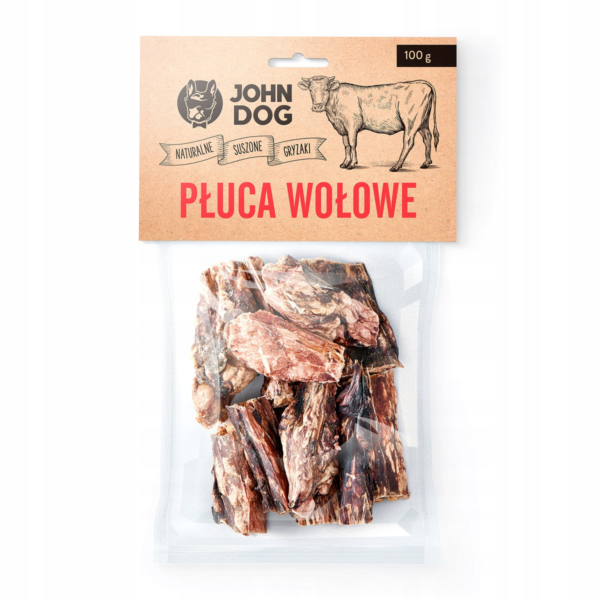 JOHN DOG BEEF LUNGS 100g NATURAL DRIED