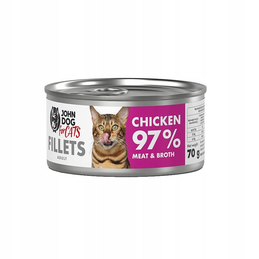 JOHN DOG FOR CATS CAT FOOD CHICKEN FILLETS 70g