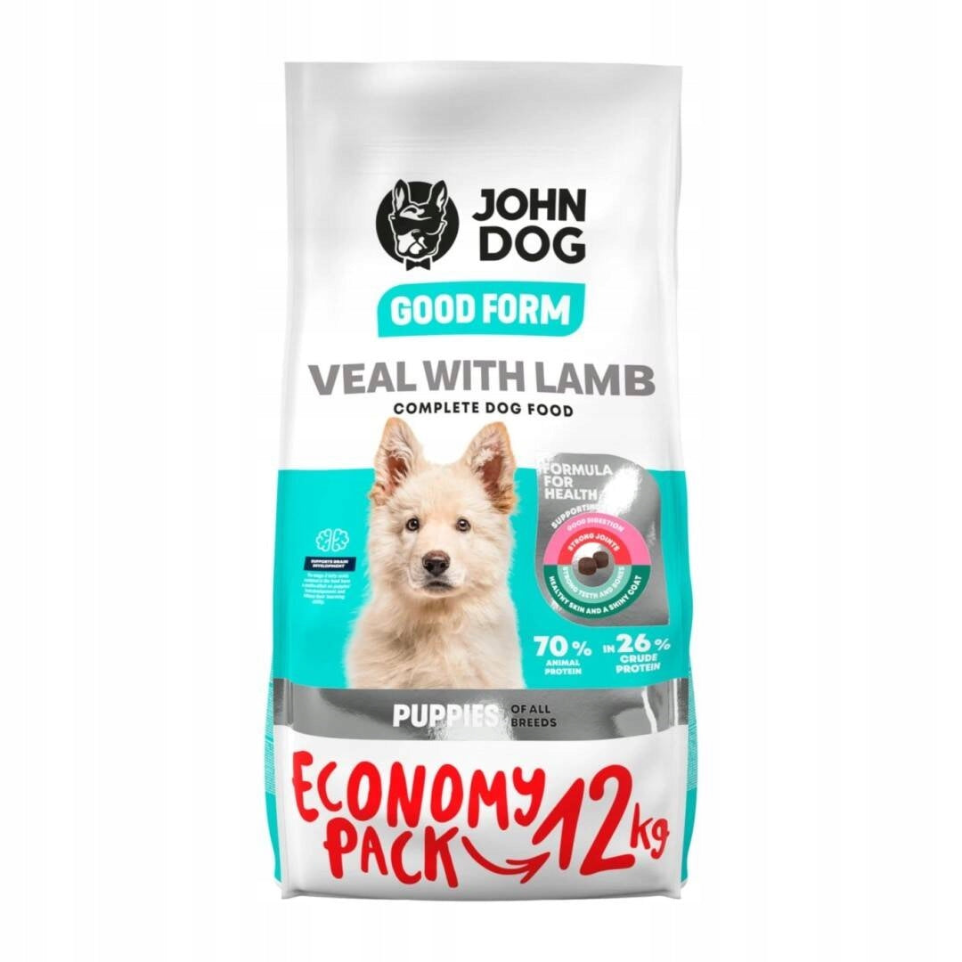 JOHN DOG FOR PUPPIES VEAL LAMB 12kg
