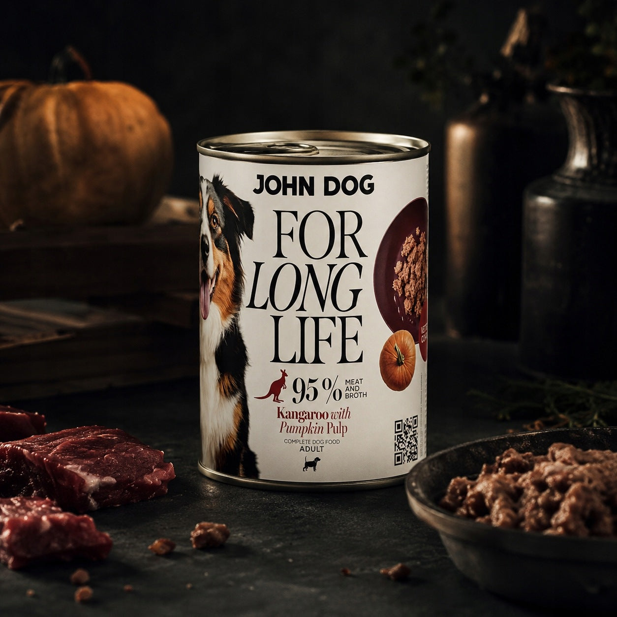 JOHN DOG For Long Life | Kangaroo with Pumpkin Flesh | Wet Dog Food 800g Manufacturer code KMJDFLLDKKL8