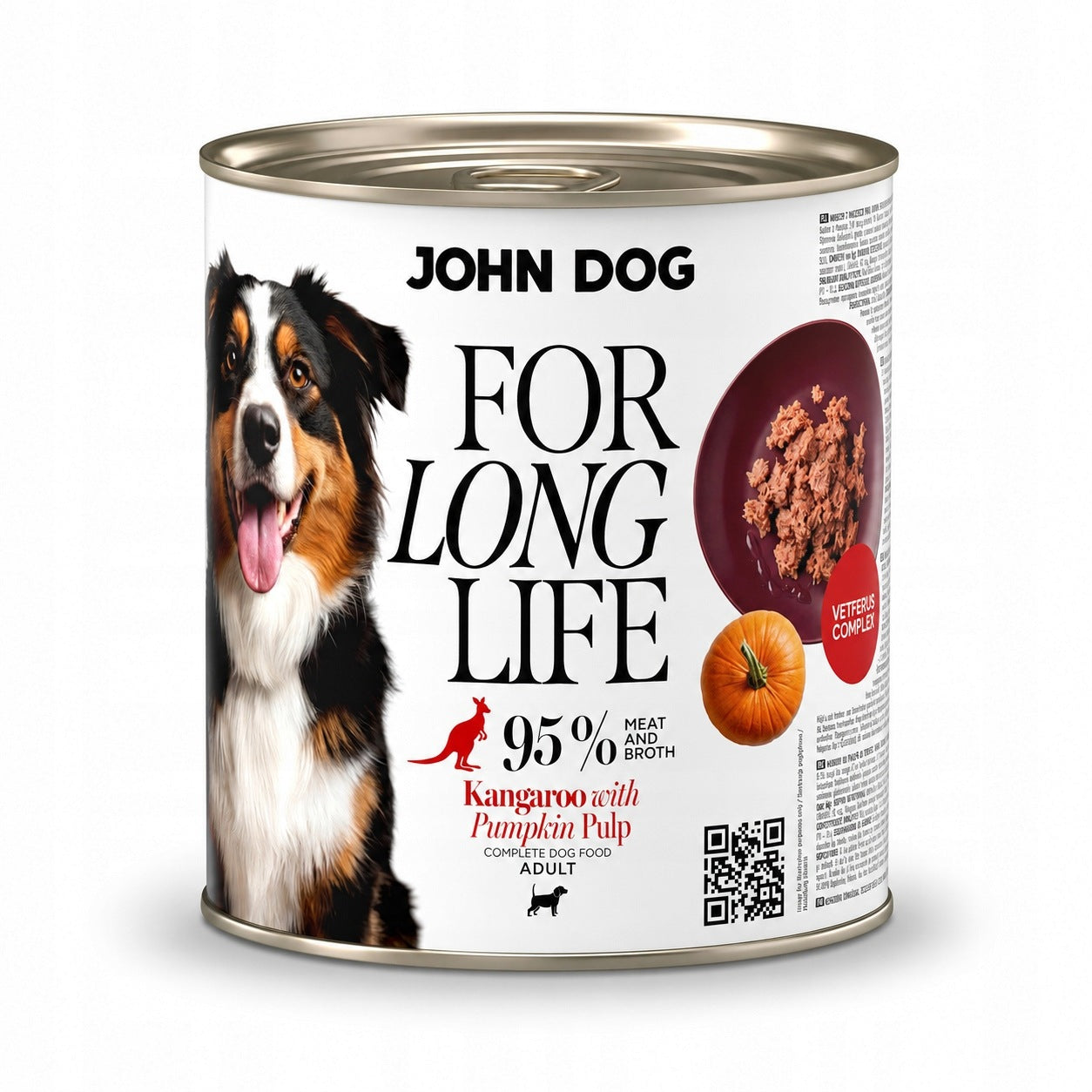 JOHN DOG For Long Life | Kangaroo with Pumpkin Flesh | Wet Dog Food 800g