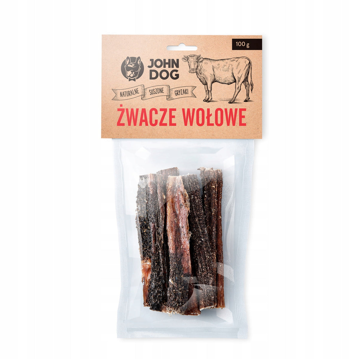 JOHN DOG NATURAL DRIED TEETHERS Beef Rumens 100 g