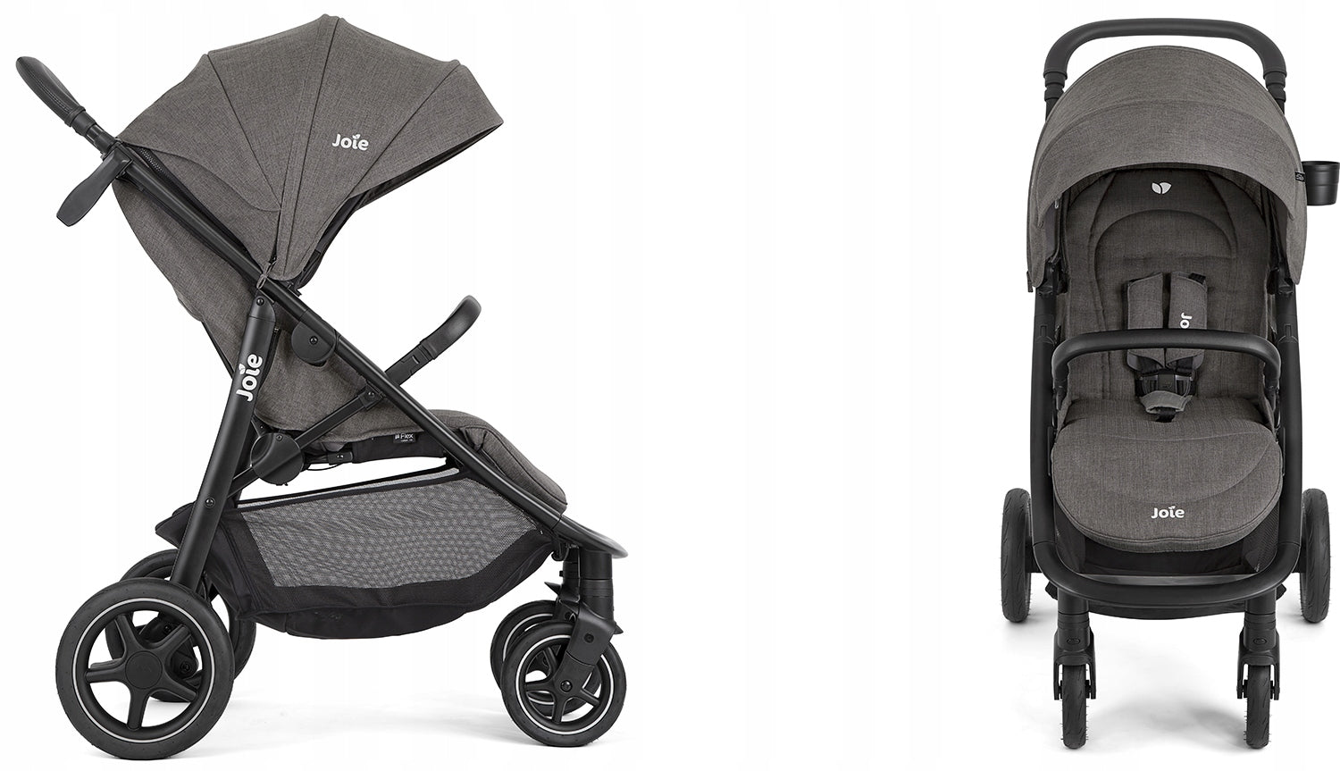 JOIE MYTRAX PRO THUNDER STROLLER CUP HOLDER Color shades of gray and silver
