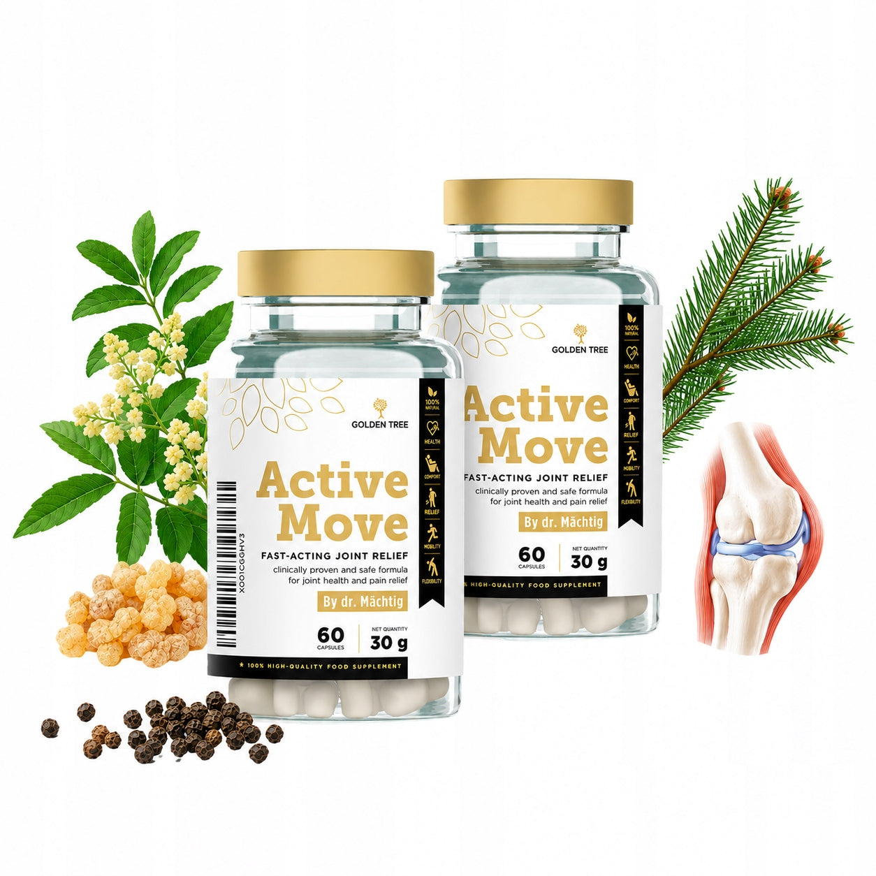 JOINTS PAIN MOBILITY IMPROVEMENT REGENERATION Golden Tree Active Move 2 pcs.