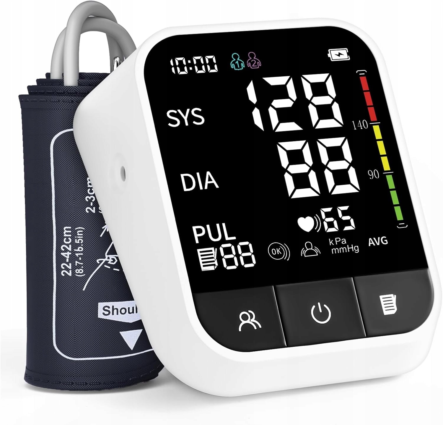 JOPHY LED Blood Pressure Monitor Cuff 22-42 cm Heart Rate Measurement 2x99 Records