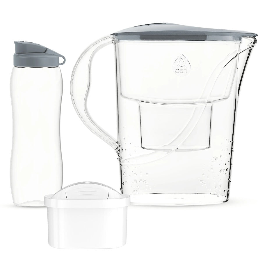 JUG START SET 2,4l UNIMAX STANDARD + FILTER + WATER BOTTLE GREY Brand no brand