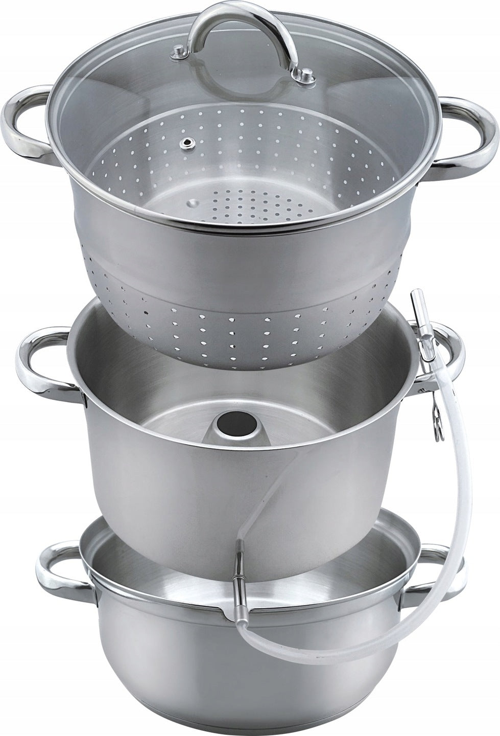 JUICE POT STEAM STAINLESS STEEL JUICER FOR GAS AND INDUCTION 8 L + FUNNEL Manufacturer code 8Litrów