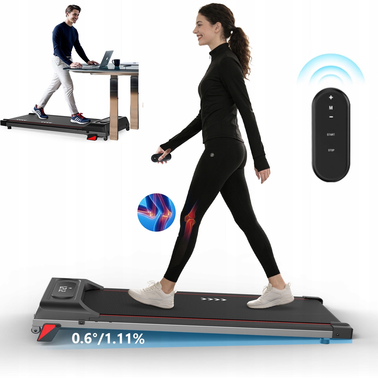 JUICEASE P100 Electric Walking Treadmill with LED up to 6km/h / 100 kg