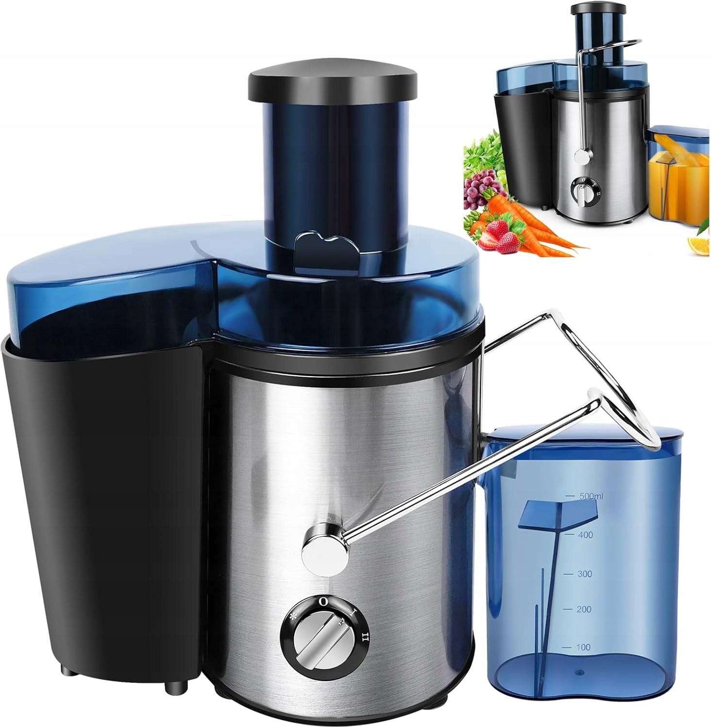 JUICER 1000W HIGH SPEED 2 SPEEDS FOR FRUIT AND VEGETABLES 500ML