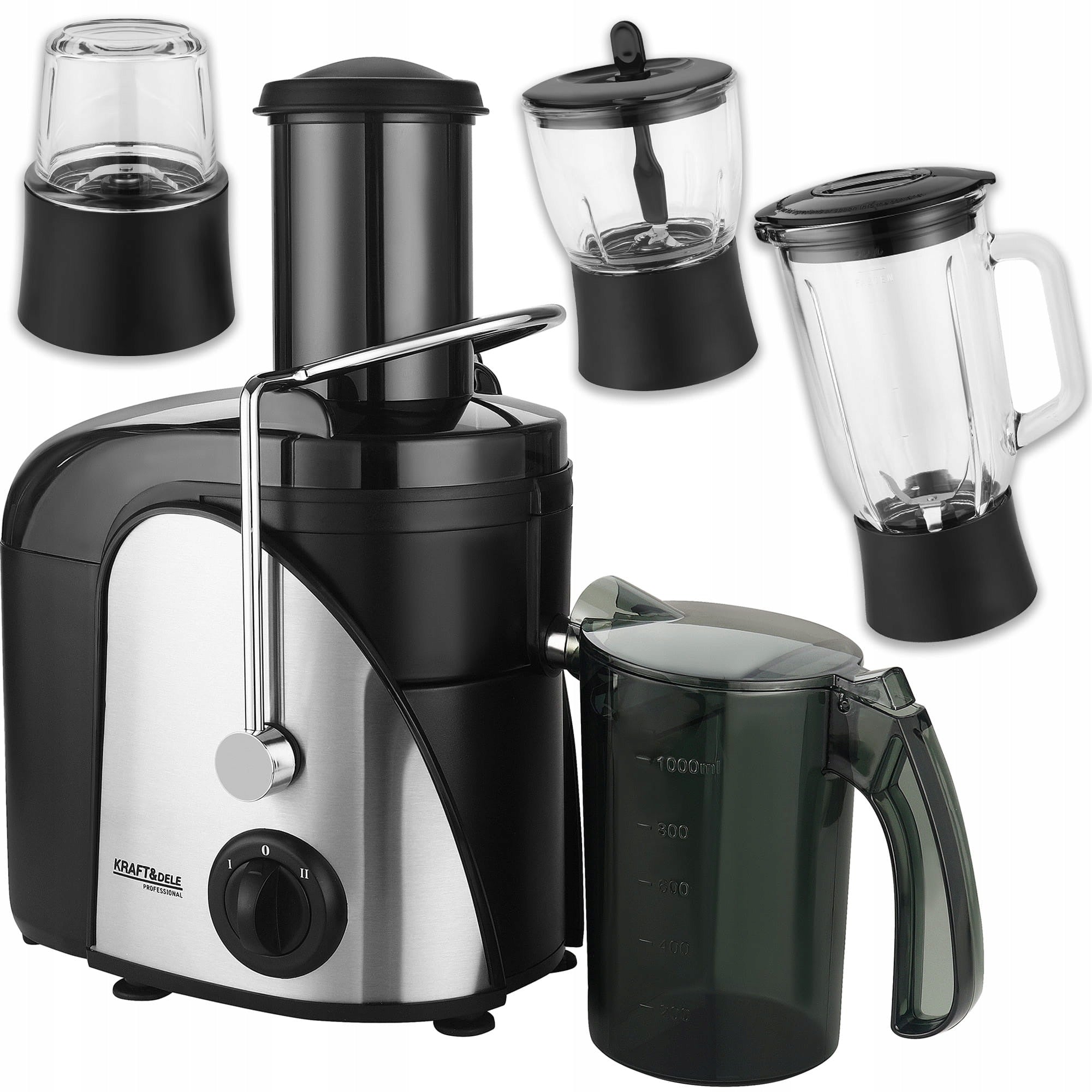 JUICER + BLENDER + GRINDER 1500W 2 SPEEDS + ACCESSORIES KD4137