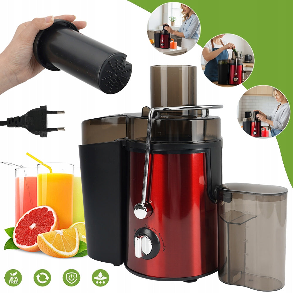JUICER EXTRACTOR 500ML FOR FRUITS AND VEGETABLES ELECTRIC 1000W Dominant color silver/gray
