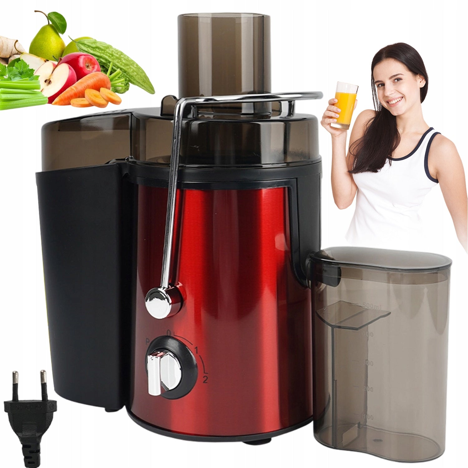 JUICER EXTRACTOR 500ML FOR FRUITS AND VEGETABLES ELECTRIC 1000W