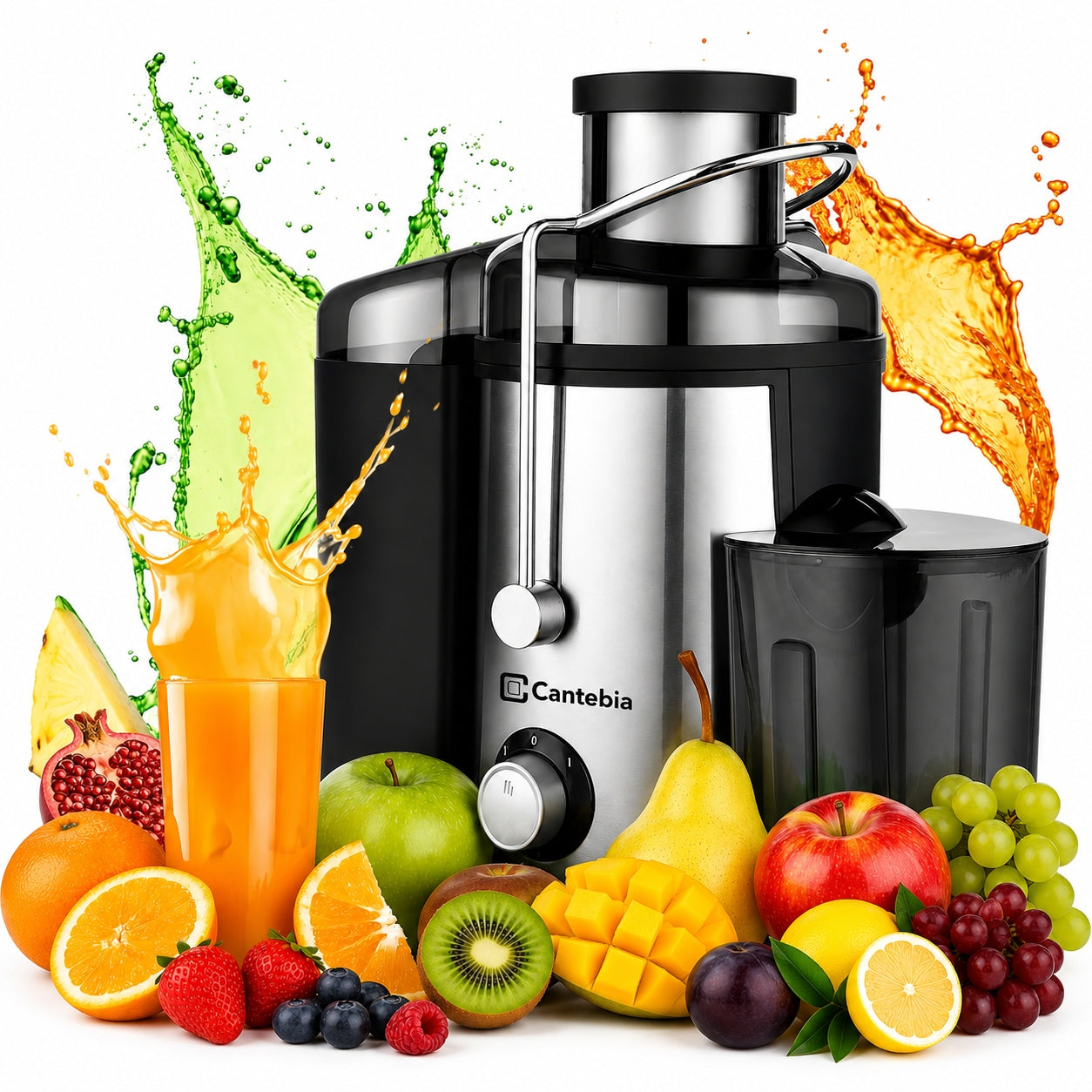 JUICER FRUIT AND VEGETABLE JUICER ELECTRIC STRONG CONTAINER 1600W