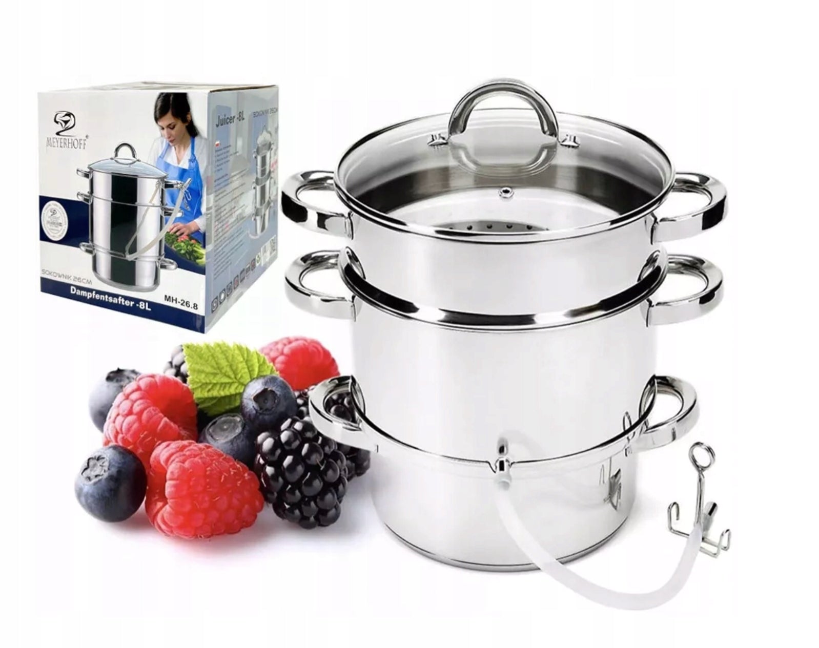 JUICER MEYERHOFF 8 L SILVER INDUCTION STAINLESS STEAM STAINLESS STEEL EAN (GTIN) 5901154531912