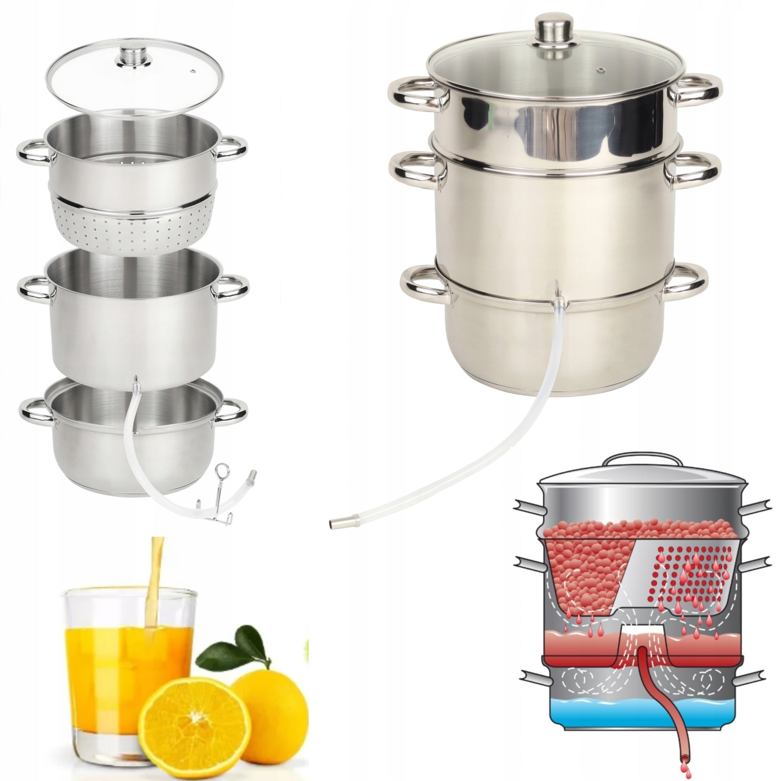 JUICER STEAMER STEAM POT 8L ROOMY LARGE INDUCTION FOR JUICES SOLID