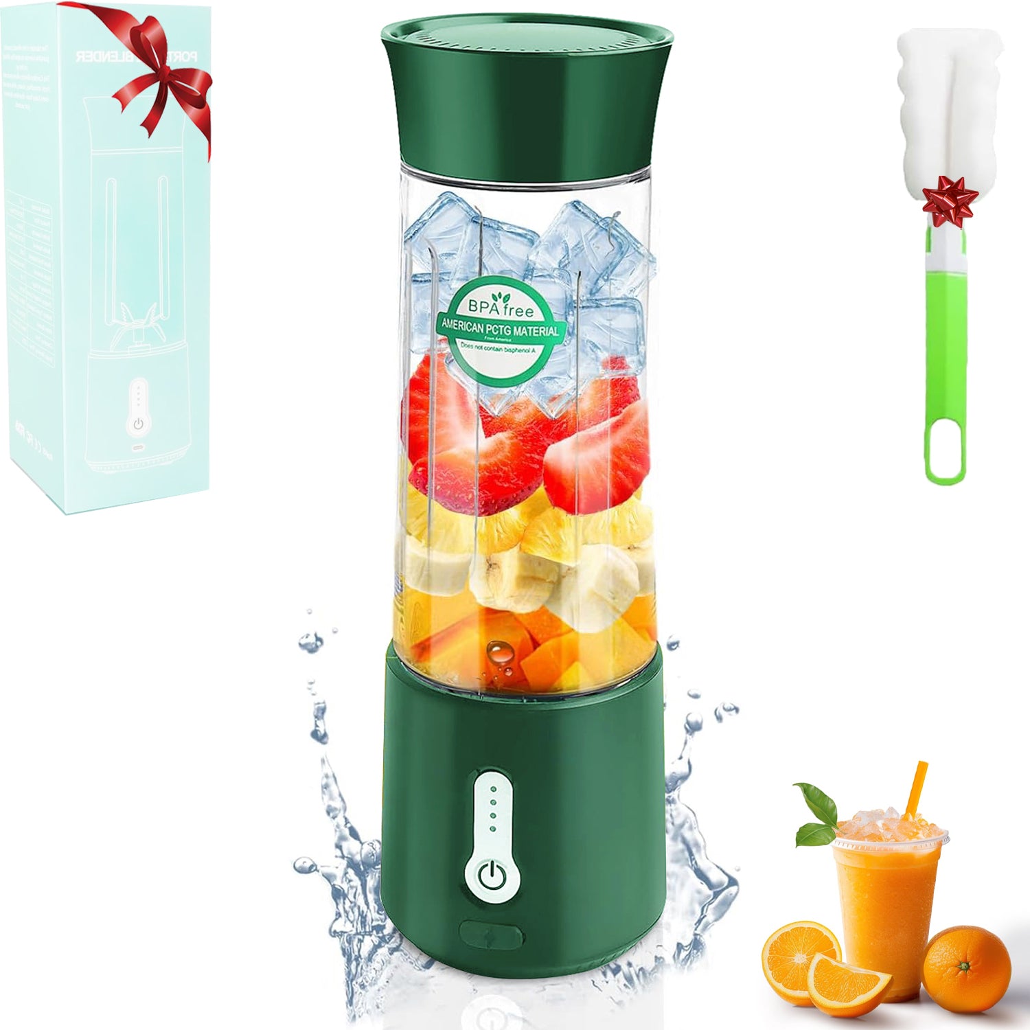 JUICERS MALE WIRELESS 6 BLADES 150W 500ML SHRAY SMOOTHIE GREEN
