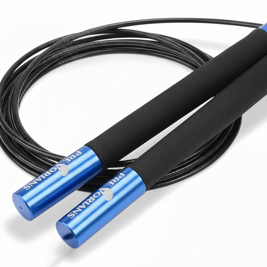 JUMP ROPE ADJUSTABLE BOXING ALUMINUM WITH BEARINGS STEEL FITNESS ROPE Color black
